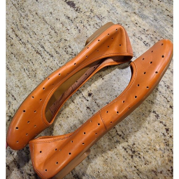 Korks Kork Ease Flats Leather Orange Nessa Women's Sz 10/42 Balet Flats Vented - Picture 8 of 10
